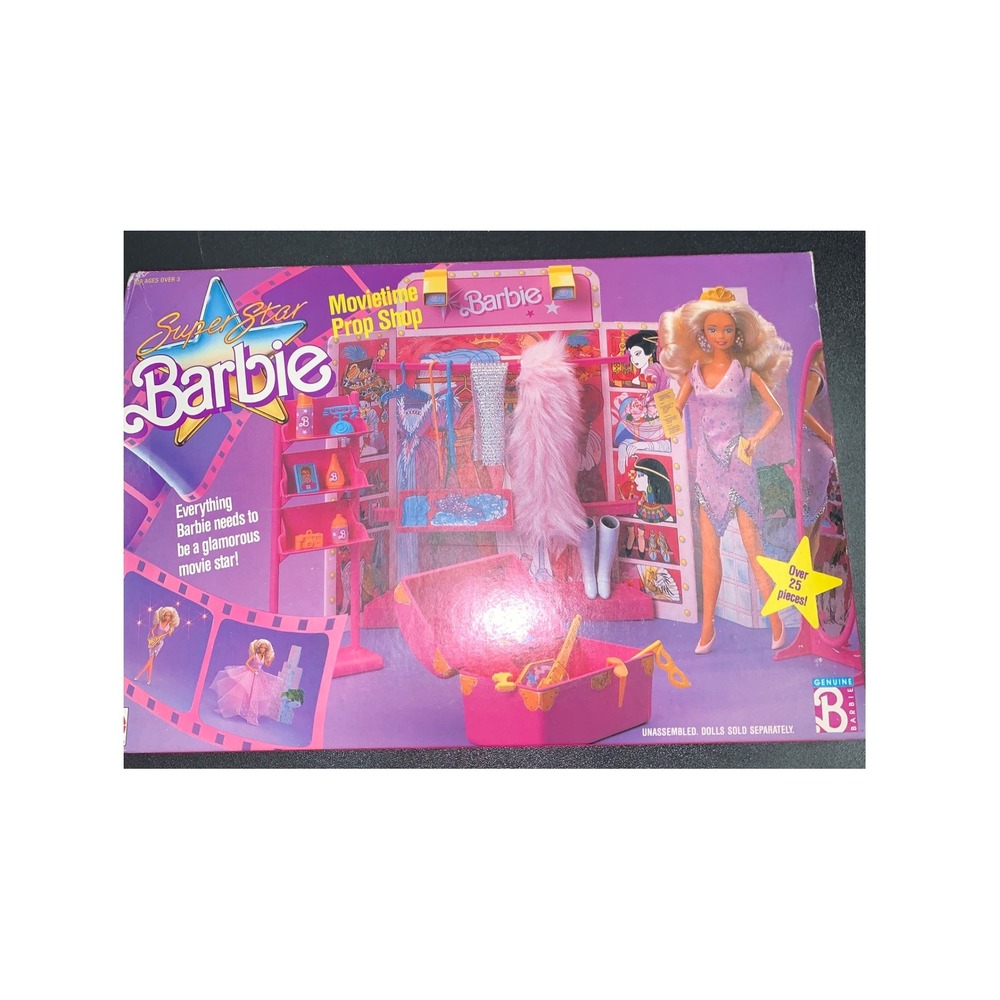 Vintage 1988 Mattel SuperStar Barbie Movietime Prop Shop Playset 2768 25+ Pcs